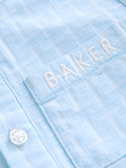 Baker by Ted Baker Blue Grandad Collar Romper - Image 4 of 6