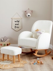 Babymore Off White Boucle Freya Nursing Chair with Stool - Image 1 of 6
