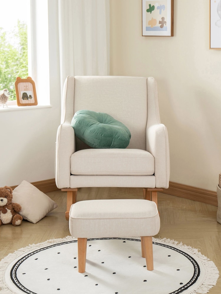 Babymore Ivory Ida Nursing Chair with Stool - Image 2 of 6