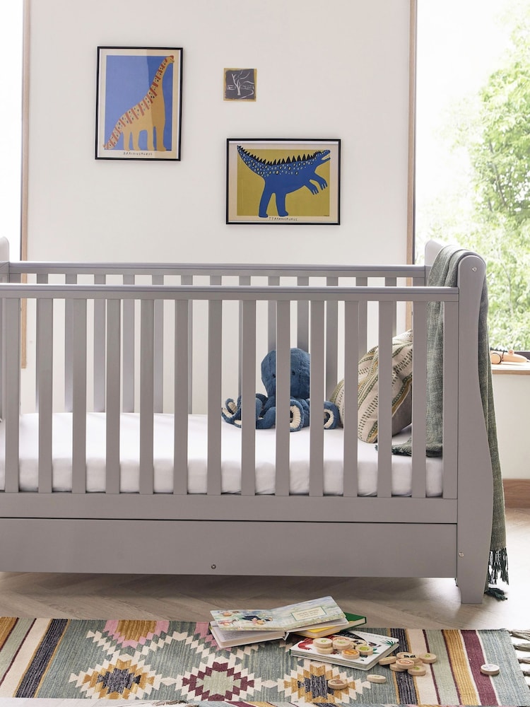 Babymore Grey Stella Sleigh Cot Bed - Image 2 of 6