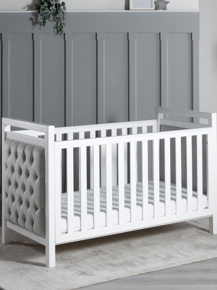 Babymore White Velvet Deluxe Cot Bed - Image 2 of 6