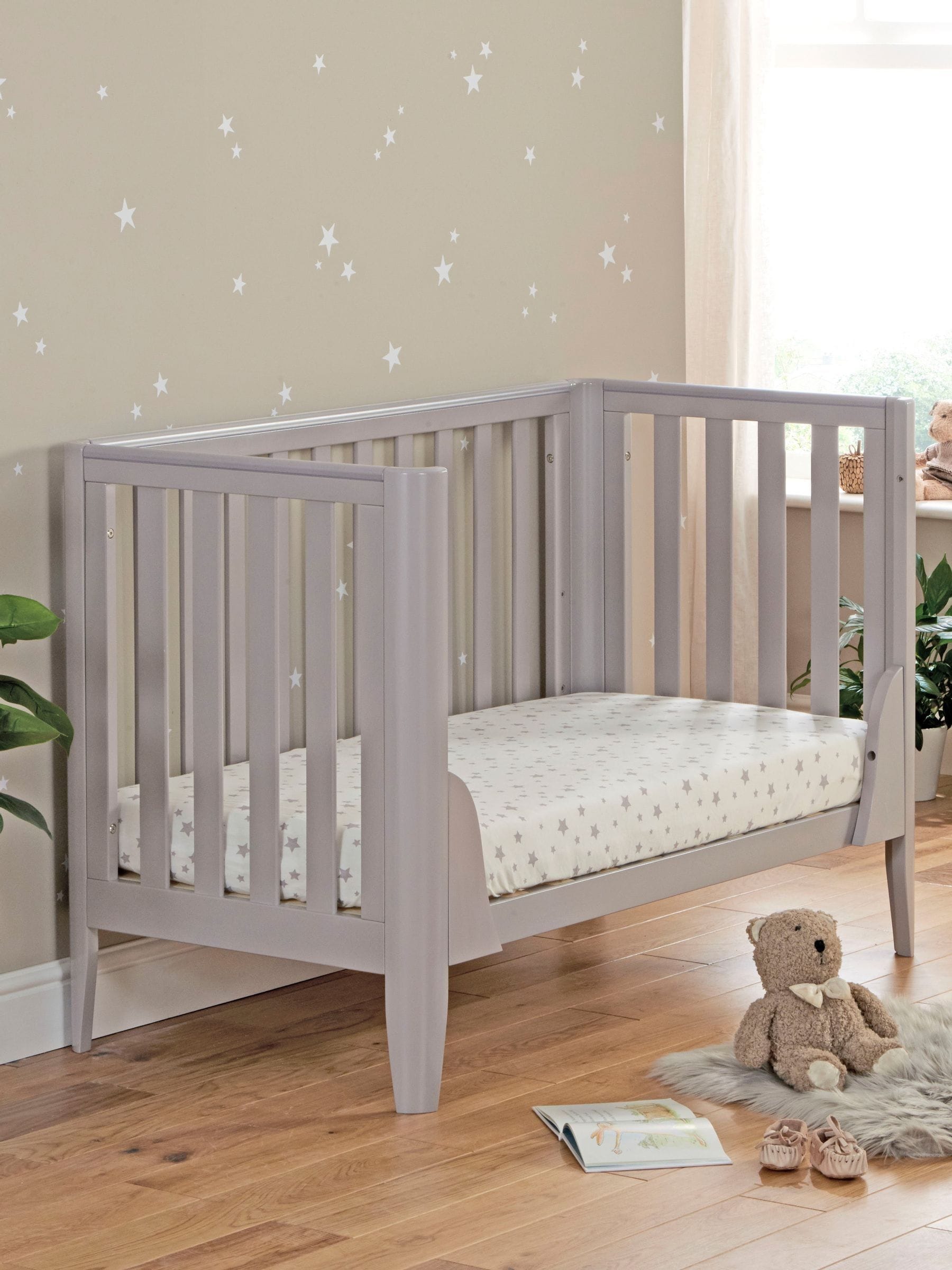 Babymore Newborn Iris Cot Bed – Grey - 125x65x85 - Image 3