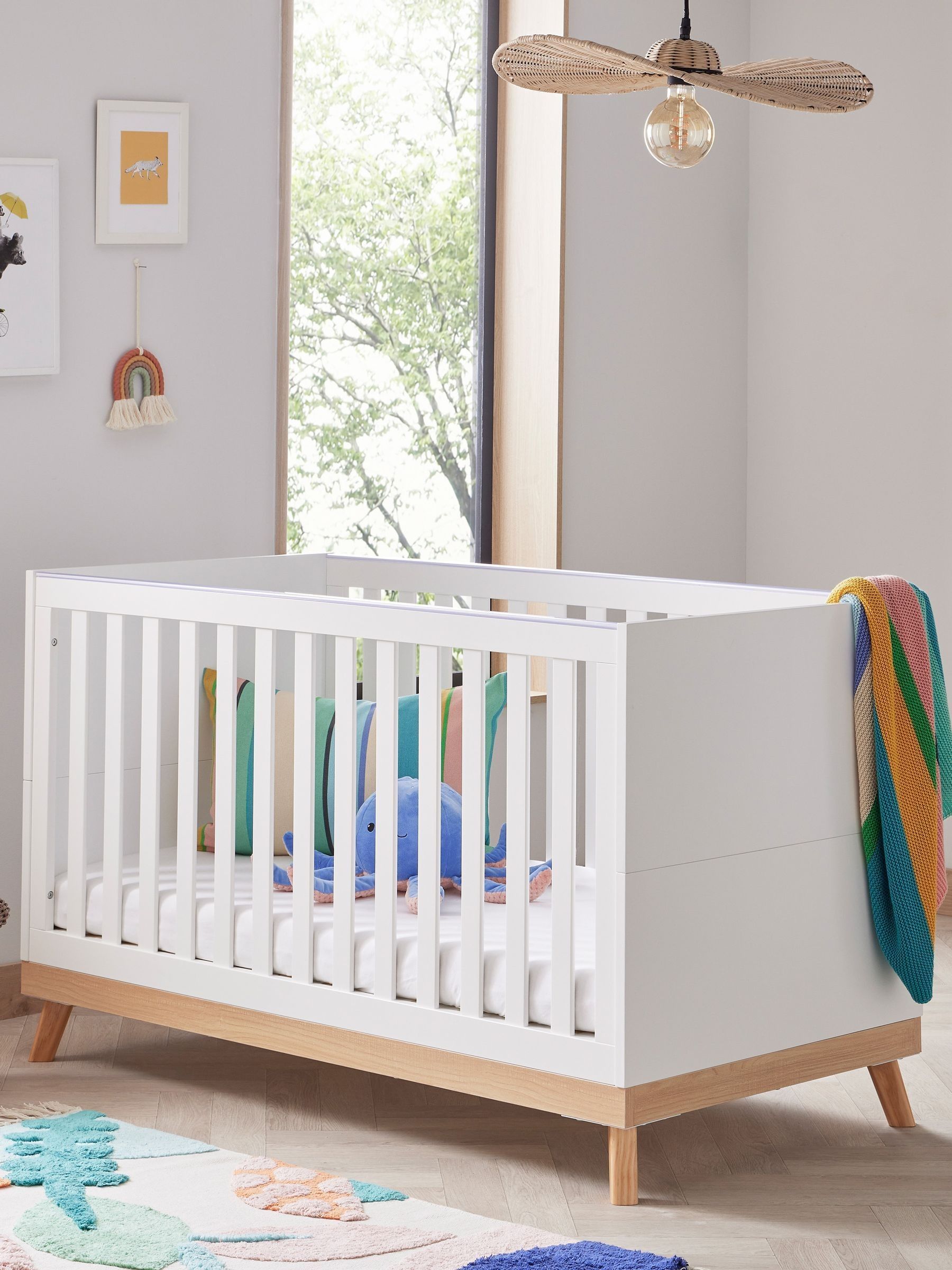 Babymore Unisex Infant White Mona Cot Bed