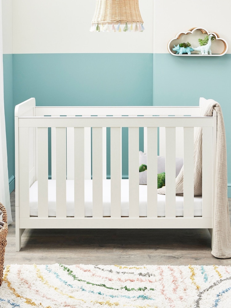Babymore White Wash Caro Mini Cot Bed - Image 2 of 4