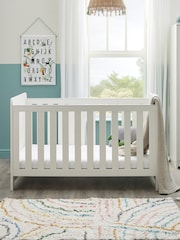 Babymore White Wash Caro Cot Bed - Image 2 of 4