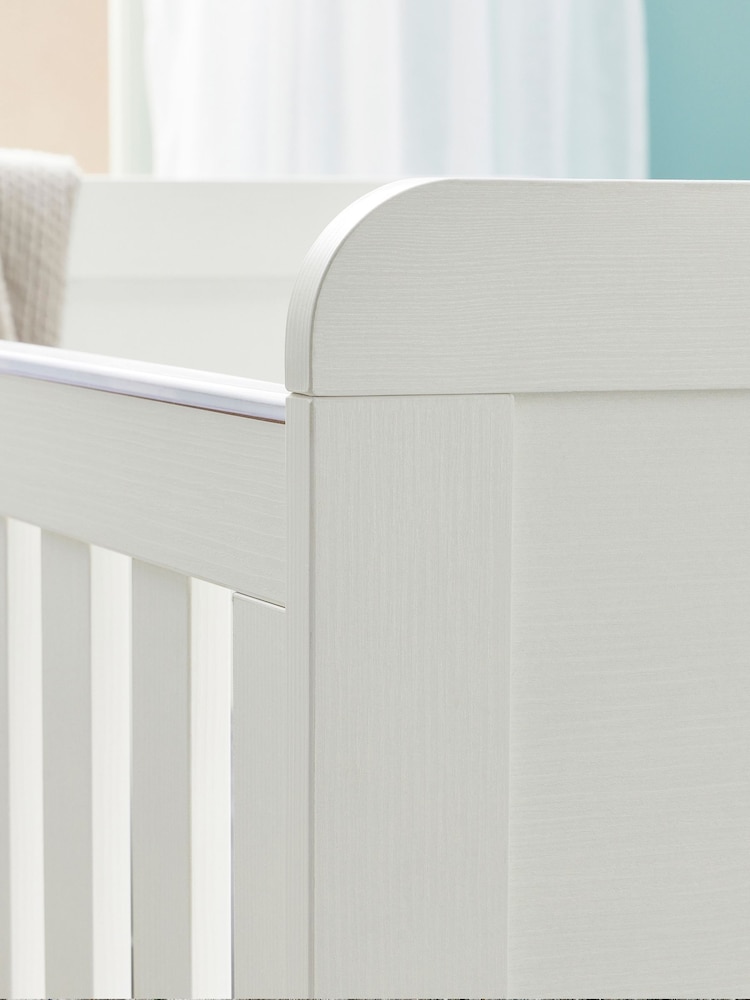 Babymore White Wash Caro Cot Bed - Image 4 of 4