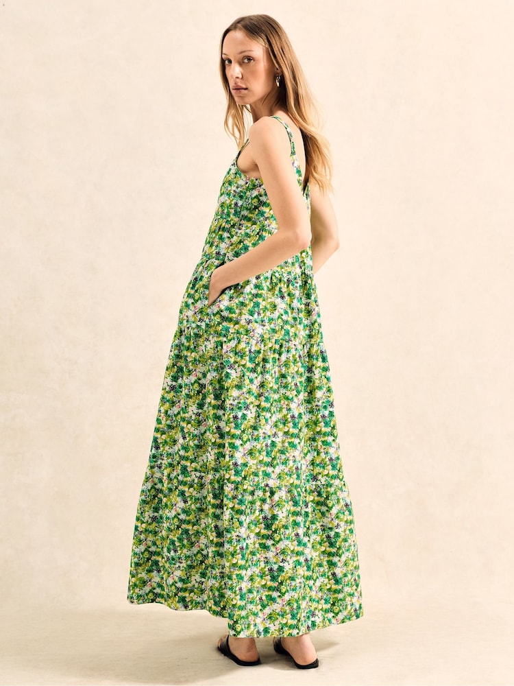 Ro&Zo Green Ditsy 100% Cotton Tiered Dress - Image 2 of 4