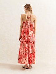 Ro&Zo Red Floral Print Halter Neck 100% Cotton Dress - Image 3 of 3