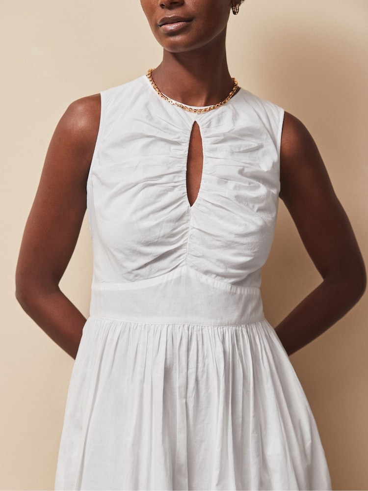 Ro&Zo White Petite Petite Keyhole Front Midi Dress - Image 2 of 4 Ro&Zo White Petite Petite Keyhole Front Midi Dress - Image 2 of 4