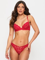 Ann Summers Red Sexy Lace Non Padded Plunge Bra - Image 1 of 5