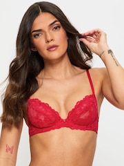Ann Summers Red Sexy Lace Non Padded Plunge Bra - Image 3 of 5