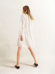 Ro&Zo White Mix Broderie Smock 100% Cotton Dress - Image 3 of 3