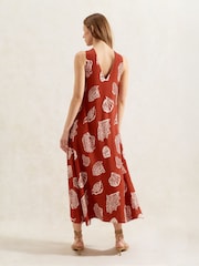 Ro&Zo Red Shell Print Twist Neck Dress - Image 4 of 5