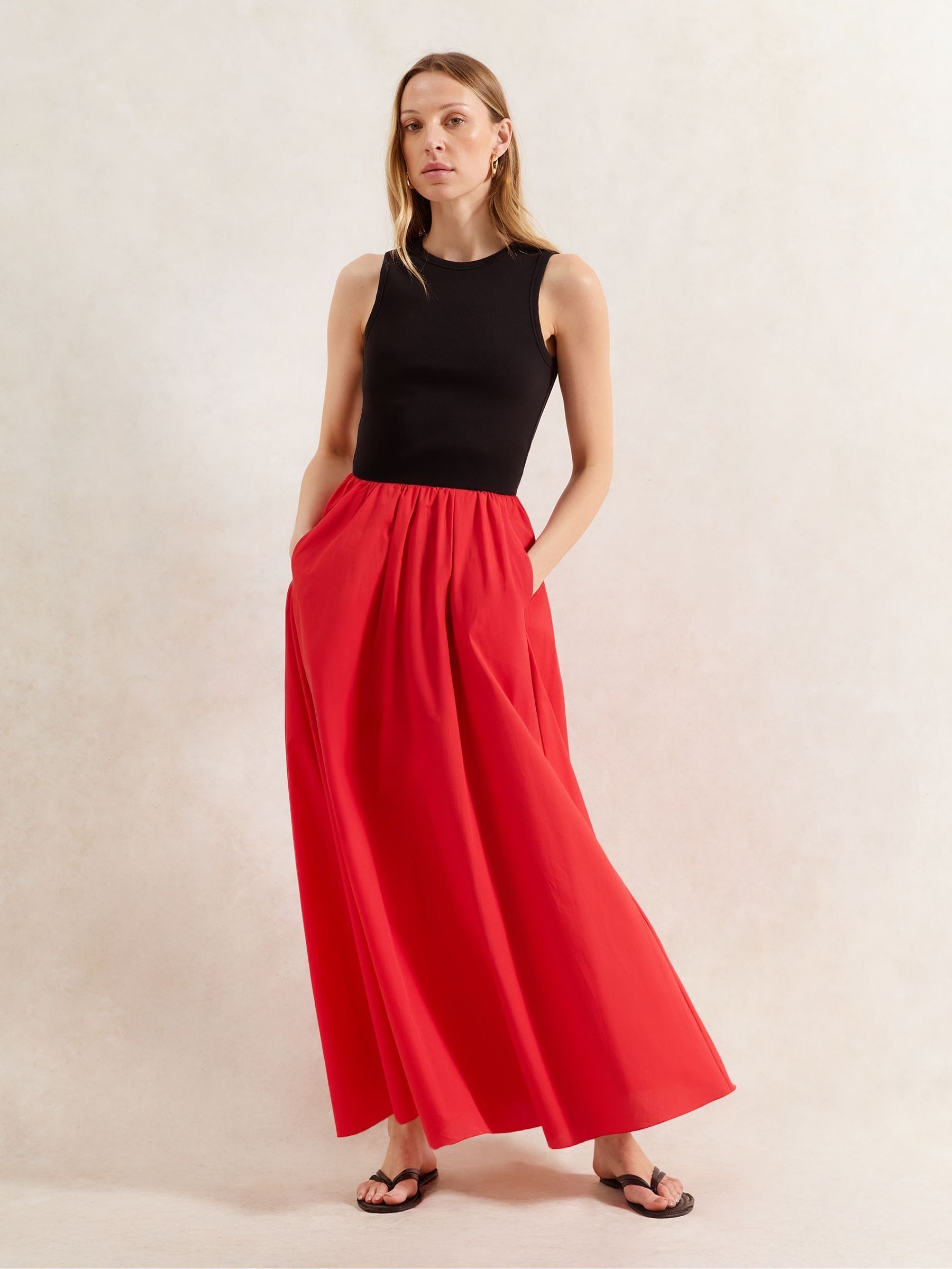 Ro&Zo Red Ro&Zo - BLACK COTTON POPLIN SKIRT