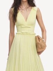 Self-Portrait Yellow Chiffon Midi Dres - Image 3 of 7