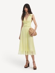 Self-Portrait Yellow Chiffon Midi Dres - Image 4 of 7