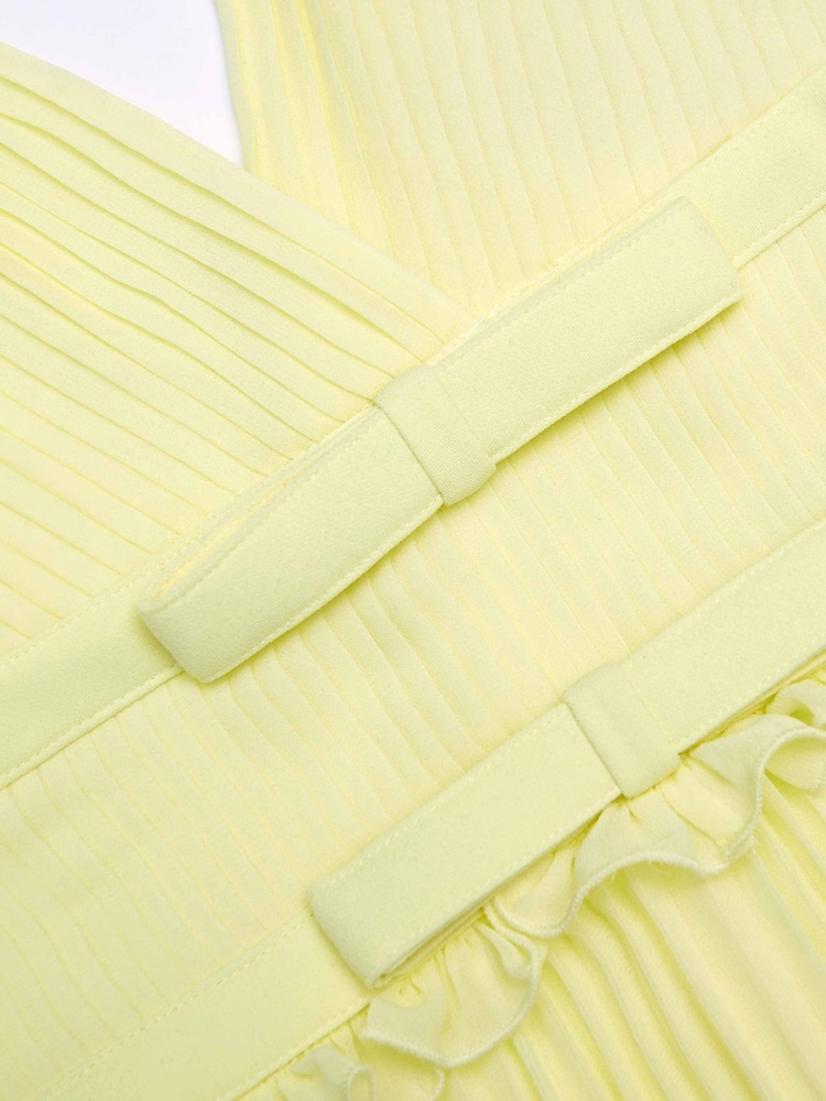 Self-Portrait Yellow Chiffon Midi Dres - Image 7 of 7