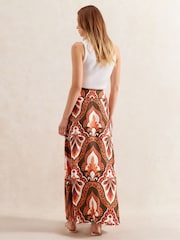 Ro&Zo Brown Petite Tile Printed Skirt - Image 2 of 4