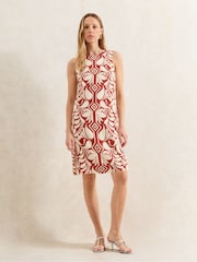 Ro&Zo Red Tile Printed Shift Dress - Image 3 of 5