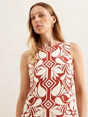 Ro&Zo Red Tile Printed Shift Dress - Image 4 of 5