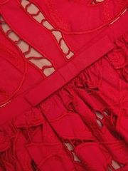 Self-Portrait Red Bow Embroidered Midi Dress - Image 7 of 7