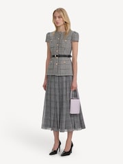 Self-Portrait Black Houndstooth Tailored Midi Dress - Image 4 of 7