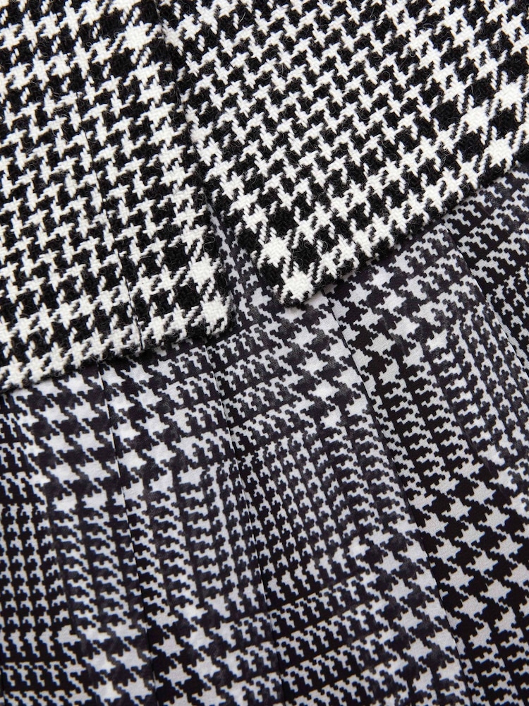 Self-Portrait Black Houndstooth Tailored Midi Dress - Image 7 of 7