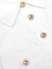 Self-Portrait White Cotton Broderie Midi Dress - Image 5 of 5