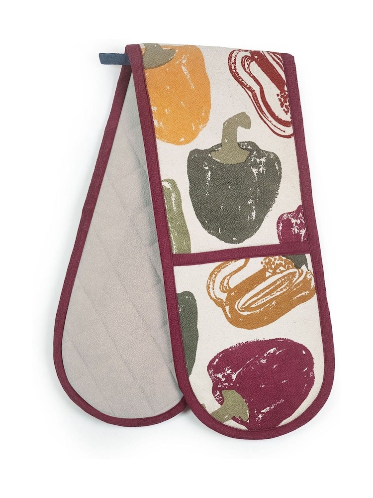 Purer Home X Eden Project Set of 2 Multi Peppers Double Oven Glove Tomatoes Tea Towel - Image 2 of 6 Purer Home X Eden Project Set of 2 Multi Peppers Double Oven Glove Tomatoes Tea Towel - Image 2 of 6