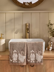 Set of 2 Natural Bertie Bear Face Cloths - Image 1 of 2