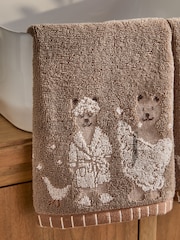 Set of 2 Natural Bertie Bear Face Cloths - Image 2 of 2