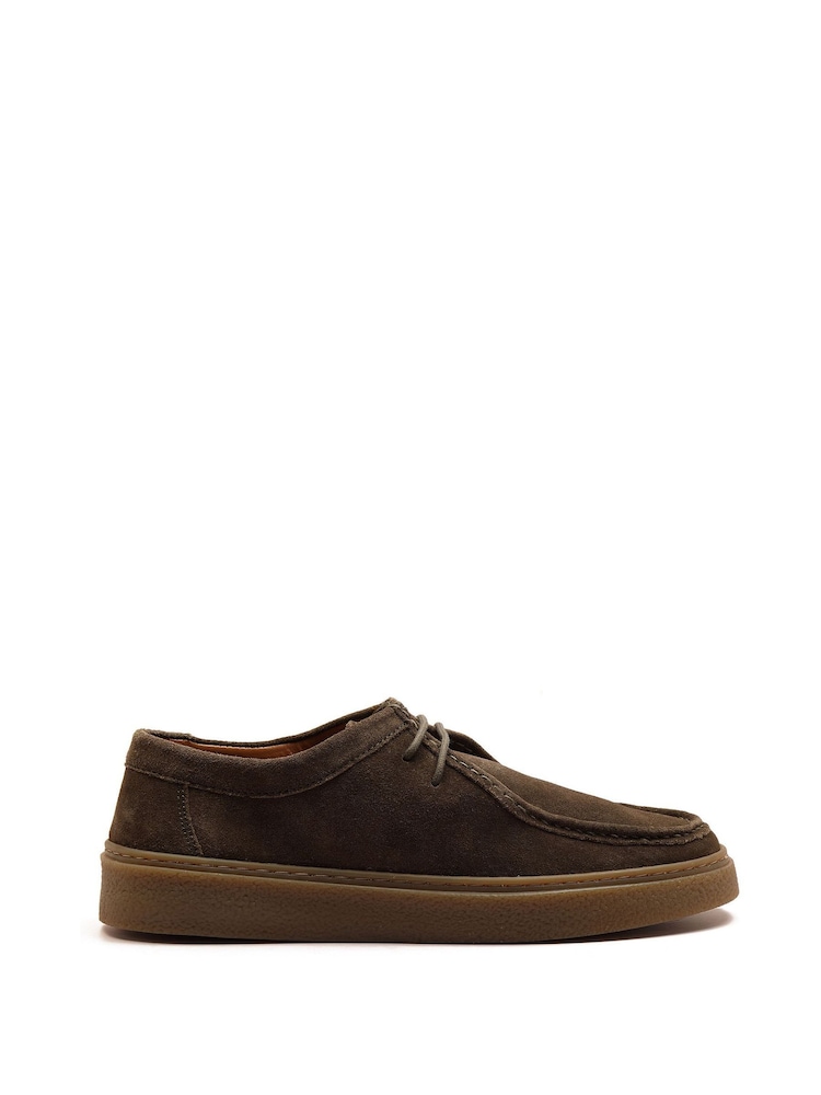 Off The Hook Green Els Suede Leather Casual Lace-Up Boat Shoes - Image 4 of 8