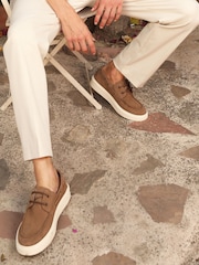 Off The Hook Brown Daly Suede Leather Casual Lace-Up Boat Shoes - Image 2 of 10