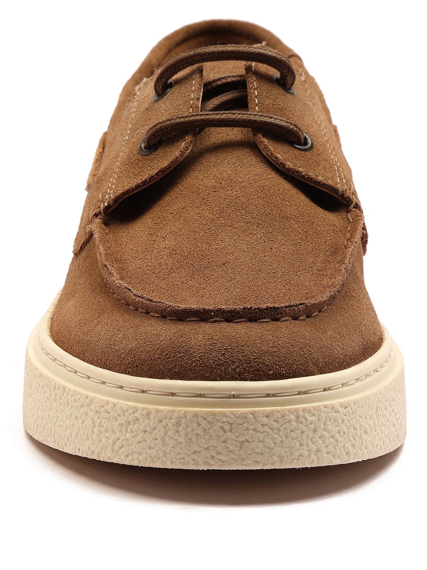Buy Off The Hook Brown Daly Suede Leather Casual Lace-Up Boat