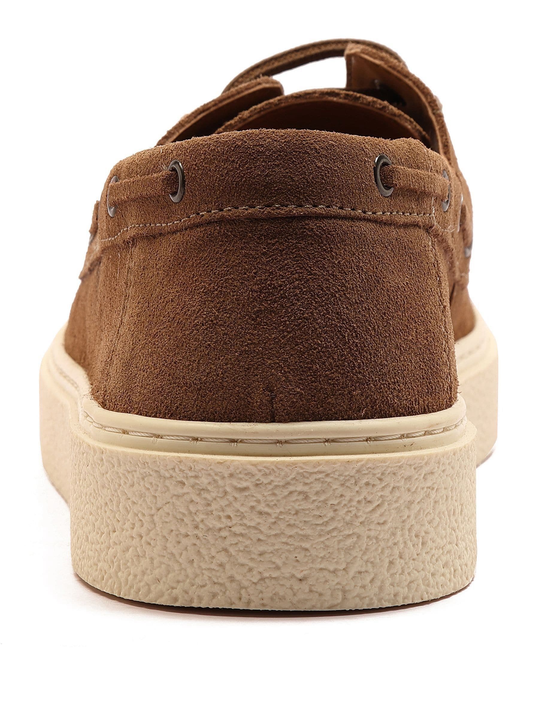 Buy Off The Hook Brown Daly Suede Leather Casual Lace-Up Boat