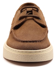 Off The Hook Brown Daly Suede Leather Casual Lace-Up Boat Shoes - Image 8 of 10