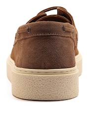Off The Hook Brown Daly Suede Leather Casual Lace-Up Boat Shoes - Image 9 of 10