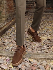 Off The Hook Brown Harvey Suede Leather Casual Lace-Up Boat Shoes - Image 2 of 10