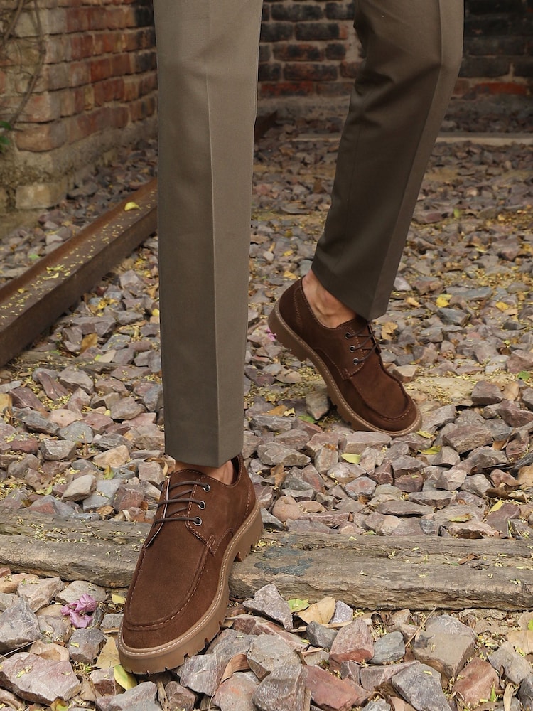 Off The Hook Brown Harvey Suede Leather Casual Lace-Up Boat Shoes - Image 2 of 10