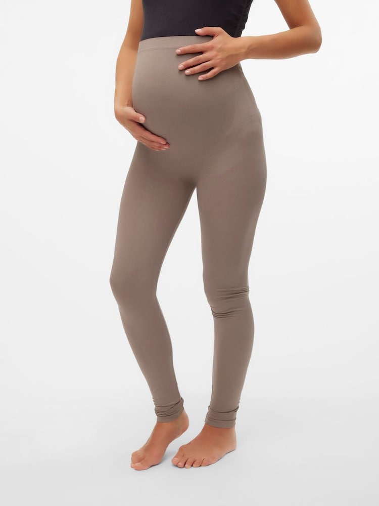 Mamalicious Grey Maternity Seamless Leggings - Image 1 of 4