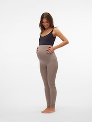 Mamalicious Grey Maternity Seamless Leggings - Image 3 of 4