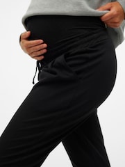 Mamalicious Black Maternity Drawstring Cuffed Casual Trousers - Image 4 of 4