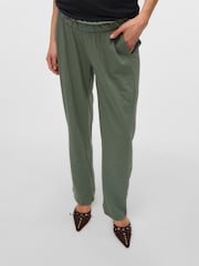Mamalicious Green Maternity Jersey Lightweight Casual 100% Organic Cotton Trousers - Image 1 of 4