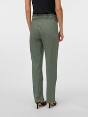 Mamalicious Green Maternity Jersey Lightweight Casual 100% Organic Cotton Trousers - Image 2 of 4