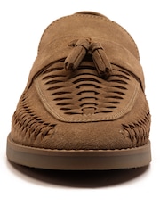 Off The Hook Tiger Tassel Suede Leather Slip-On Loafers with Woven Detail - Imagen 7 de 10