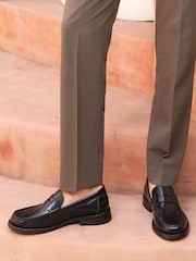 Off The Hook Monro Leather Penny Loafers Slip-On Shoes - Image 4 of 10