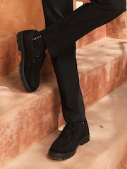 Off The Hook Black Jovi Casual Lace-Up Suede Leather Boat Shoes - Image 2 of 10