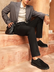 Off The Hook Black Jovi Casual Lace-Up Suede Leather Boat Shoes - Image 3 of 10