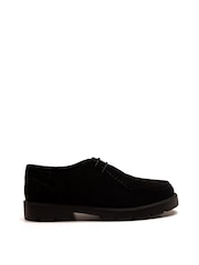 Off The Hook Black Jovi Casual Lace-Up Suede Leather Boat Shoes - Image 5 of 10