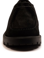 Off The Hook Black Jovi Casual Lace-Up Suede Leather Boat Shoes - Image 7 of 10